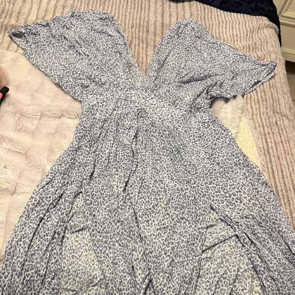 Gray and White Leopard Print Dress - Picture 2 of 3